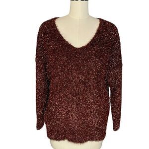 Jucca Copper Textured Metallic Oversized Sweater | Size S